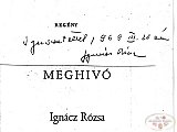Ign&aacute;cz R&oacute;zsa &eacute;s Makkay &Aacute;d&aacute;m (1969) - History